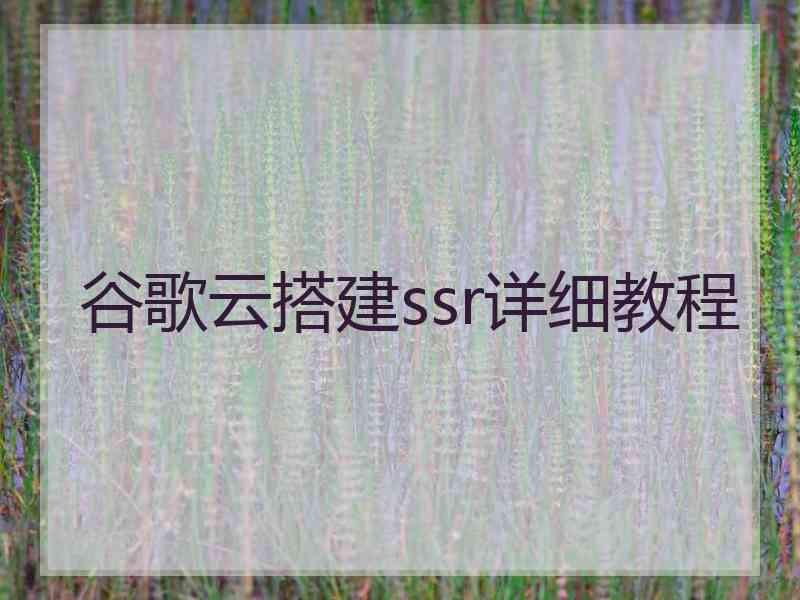 谷歌云搭建ssr详细教程